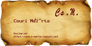 Csuri Márta névjegykártya